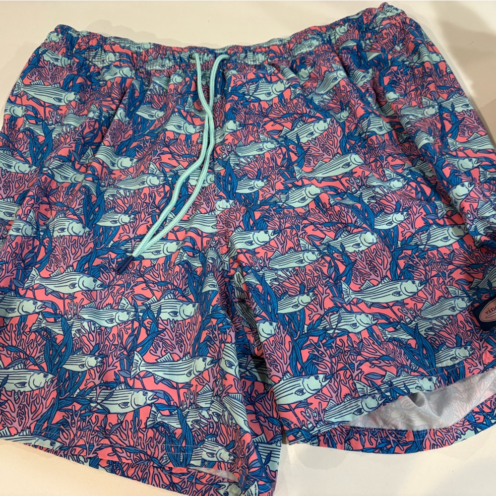 Vineyard Vines Pink and Blue Fish Pattern Shorts 2XB